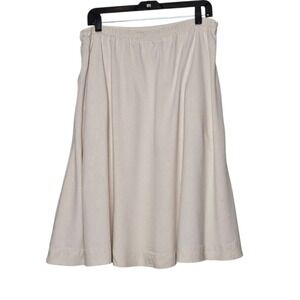 Island Spirit‎ Kona Hawaii Silk Skirt Side Button Zip Pockets Beige Vintage L